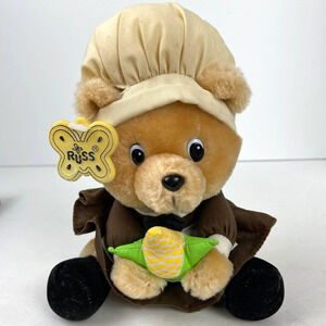 Priscilla Russ Berrie Thanksgiving Pilgrim Plush Bear Vintage Seasonal Corn
